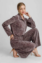 Umgee Side Slit Texture Button Up Shirt - Trendsi - Flyclothing LLC