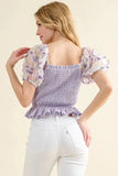 And The Why Embellishment Sleeve Smocked Top - Trendsi