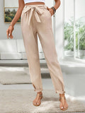 Tied High Waist Pants - Trendsi