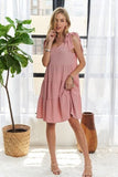 ADORA V-Neck Tie Shoulder Dress - Trendsi