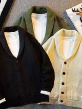 Men's Plus Size Button Down Long Sleeve Cardigan - Trendsi - Flyclothing LLC