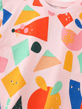 Children's Geometric Print Short Sleeve T-Shirt - Trendsi - Flyclothing LLC