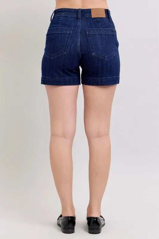 Judy Blue Full Size High Waist Denim Shorts Plus Size - Trendsi - Flyclothing LLC