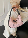 Printed Bow Shoulder Bag - Trendsi - Flyclothing LLC