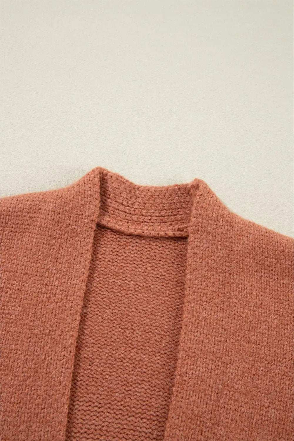 Slit Open Front Dropped Shoulder Cardigan - Trendsi - Flyclothing LLC