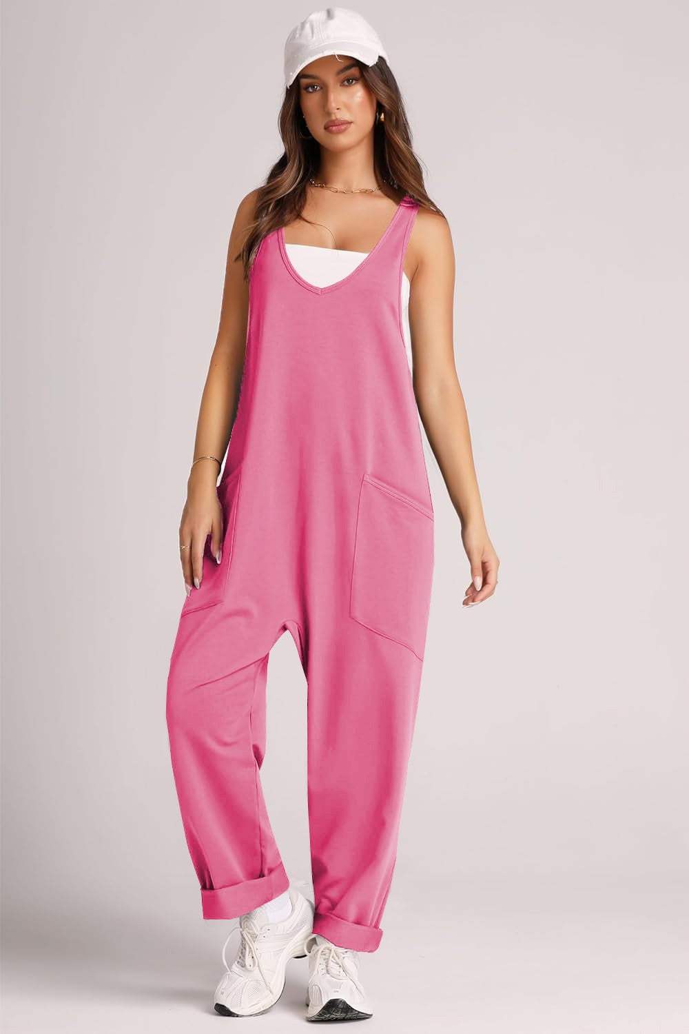Wide Strap Jumpsuit with Pockets - Trendsi - Flyclothing LLC