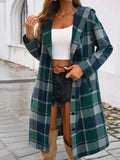 Plaid Long Sleeve Hooded Coat - Trendsi - Flyclothing LLC