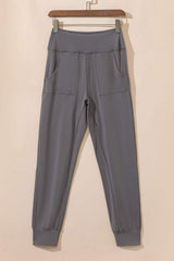 High Waist Joggers with Pockets - Trendsi - Flyclothing LLC