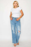 bytos Full Size Distressed High Rise Straight Jeans - Trendsi - Flyclothing LLC
