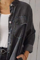 Full Size Pocketed Button Up Long Sleeve Denim Jacket - Trendsi - Flyclothing LLC