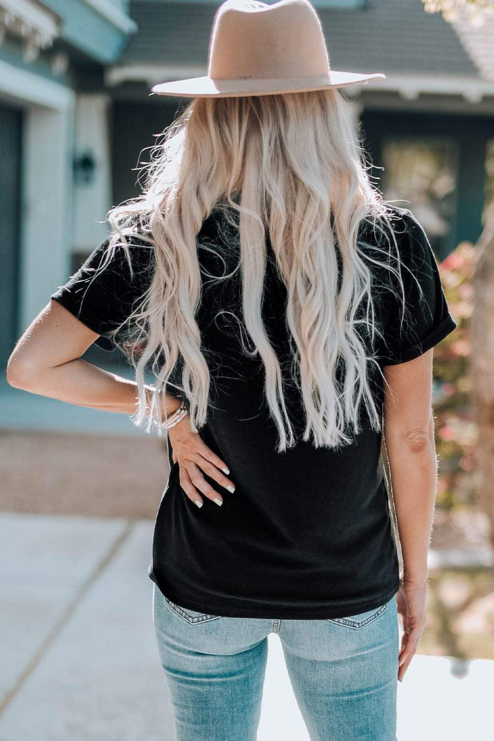 Graphic Round Neck Short Sleeve T-Shirt - Trendsi - Flyclothing LLC