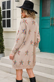 Angel Wings Star Open Front Long Sleeve Cardigan - Trendsi