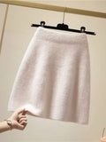 Plush Knit Mini Skirt - Trendsi - Flyclothing LLC