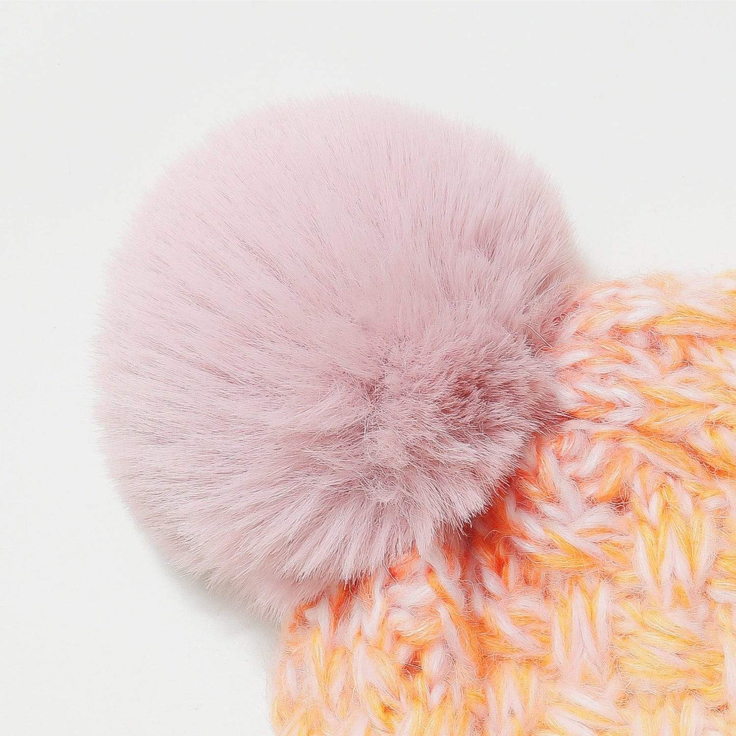 Gradient Knit Hat with Pompom - Trendsi - Flyclothing LLC