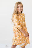 Dandelions in Fall 3/4 Sleeve Pocket Twirl Dress - Mila & Rose ®