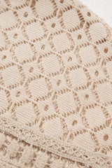 Lace Patchwork Waffle Short Sleeve Knit Top - Trendsi - Flyclothing LLC