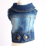 Designer Dog Clothes Small Dog Denim Jacket Coat Cat Costume Puppy Jeans Vest Spring Clothing - My Store - Flyclothing LLC