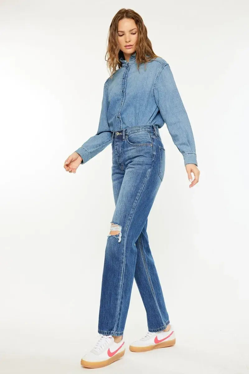Kancan Ultra High Rise 90's Boyfriend Jeans - Trendsi - Flyclothing LLC