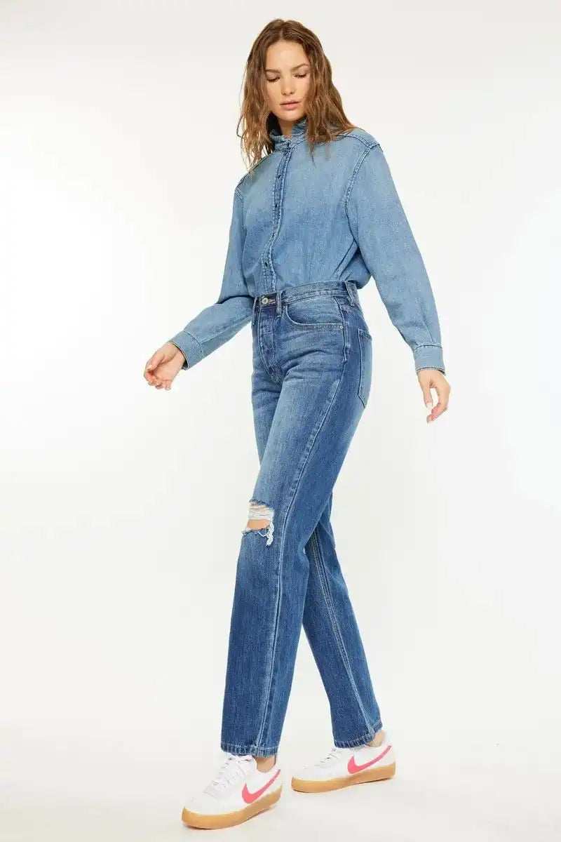 Kancan Ultra High Rise 90's Boyfriend Jeans - Trendsi - Flyclothing LLC