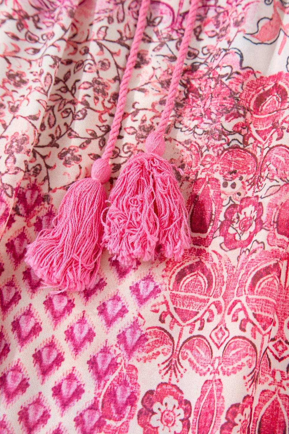 Printed Tassel Drawstring High Waist Maxi Skirt - Trendsi - Flyclothing LLC