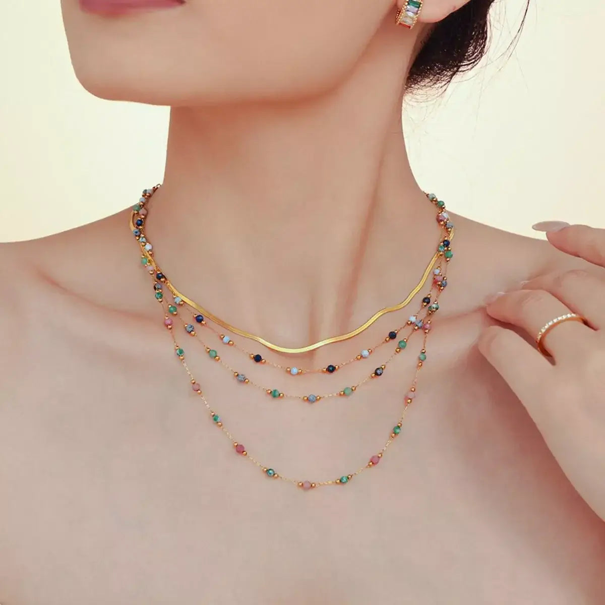 18K Gold-Plated Titanium Steel Necklace - Trendsi - Flyclothing LLC