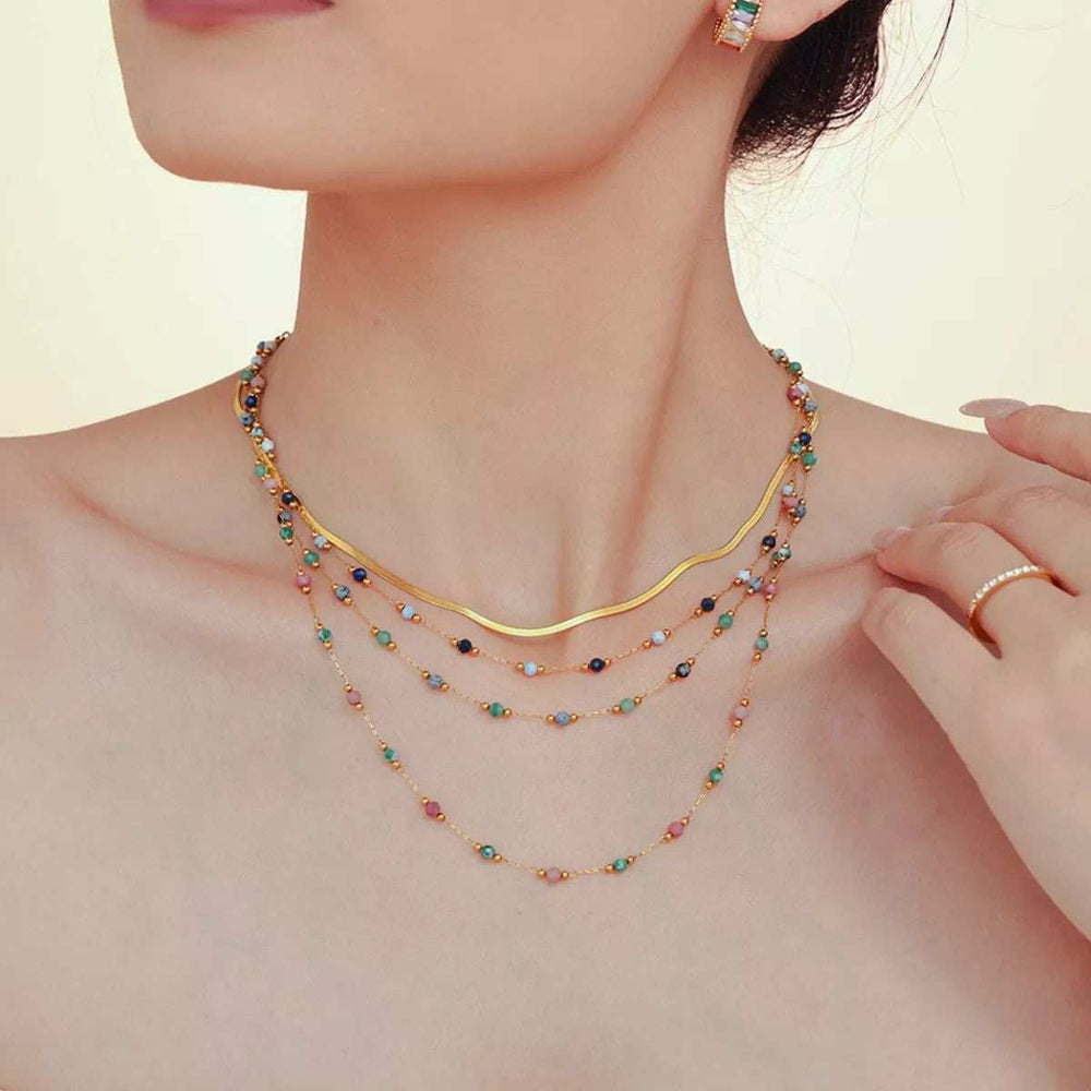 18K Gold-Plated Titanium Steel Necklace - Trendsi - Flyclothing LLC