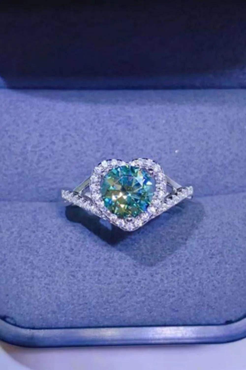 1 Carat Moissanite 925 Sterling Silver Heart Ring - Trendsi - Flyclothing LLC