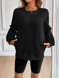 Ivy Lane Round Neck Long Sleeve Sweatshirt - Trendsi - Flyclothing LLC
