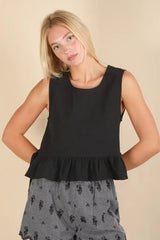 VERY J Side Tie Detail Ruffled Sleeveless Top - Trendsi - Flyclothing LLC