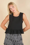 VERY J Side Tie Detail Ruffled Sleeveless Top - Trendsi