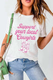 Letter Graphic Round Neck Short Sleeve T-Shirt - Trendsi - Flyclothing LLC