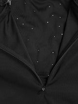 Rhinestone Pearl Detail One-Shoulder Mermaid Maxi Dress - Trendsi - Flyclothing LLC