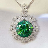 10 Carat Moissanite 925 Sterling Silver Pendant Necklace - Trendsi - Flyclothing LLC