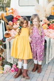 Mustard 3/4 Sleeve Pocket Twirl Dress - Mila & Rose ®