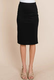 BOMBOM Elastic Waist Pencil Skirt - Trendsi