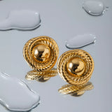 Twisted Rope Circle Stud Earrings - Trendsi - Flyclothing LLC