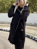 Full Size Asymmetrical Zip-Up Hooded Fleece Outerwear Plus Size - Trendsi - Flyclothing LLC