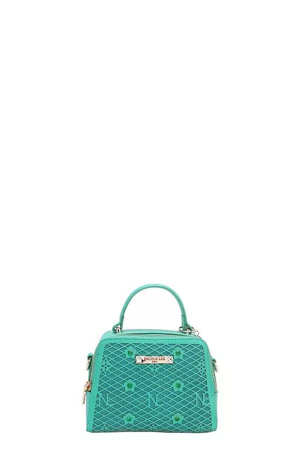 Nicole Lee USA Vegan Geometric Pattern Structured Handbag - Trendsi - Flyclothing LLC