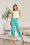 RFM Crop Chloe Full Size Tummy Control High Waist Raw Hem Jeans - Trendsi
