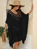 Cutout Ruffled Half Sleeve Cover-Up - Trendsi - Flyclothing LLC