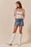 SO ME Washed Denim Mini Skirt with Pockets - Trendsi - Flyclothing LLC