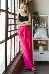 Heimish Full Size Front Tie Pants with Paperbag Waistband Plus Size - Trendsi - Flyclothing LLC