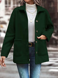 Pocketed Collared Neck Button Up Jacket - Trendsi - Flyclothing LLC