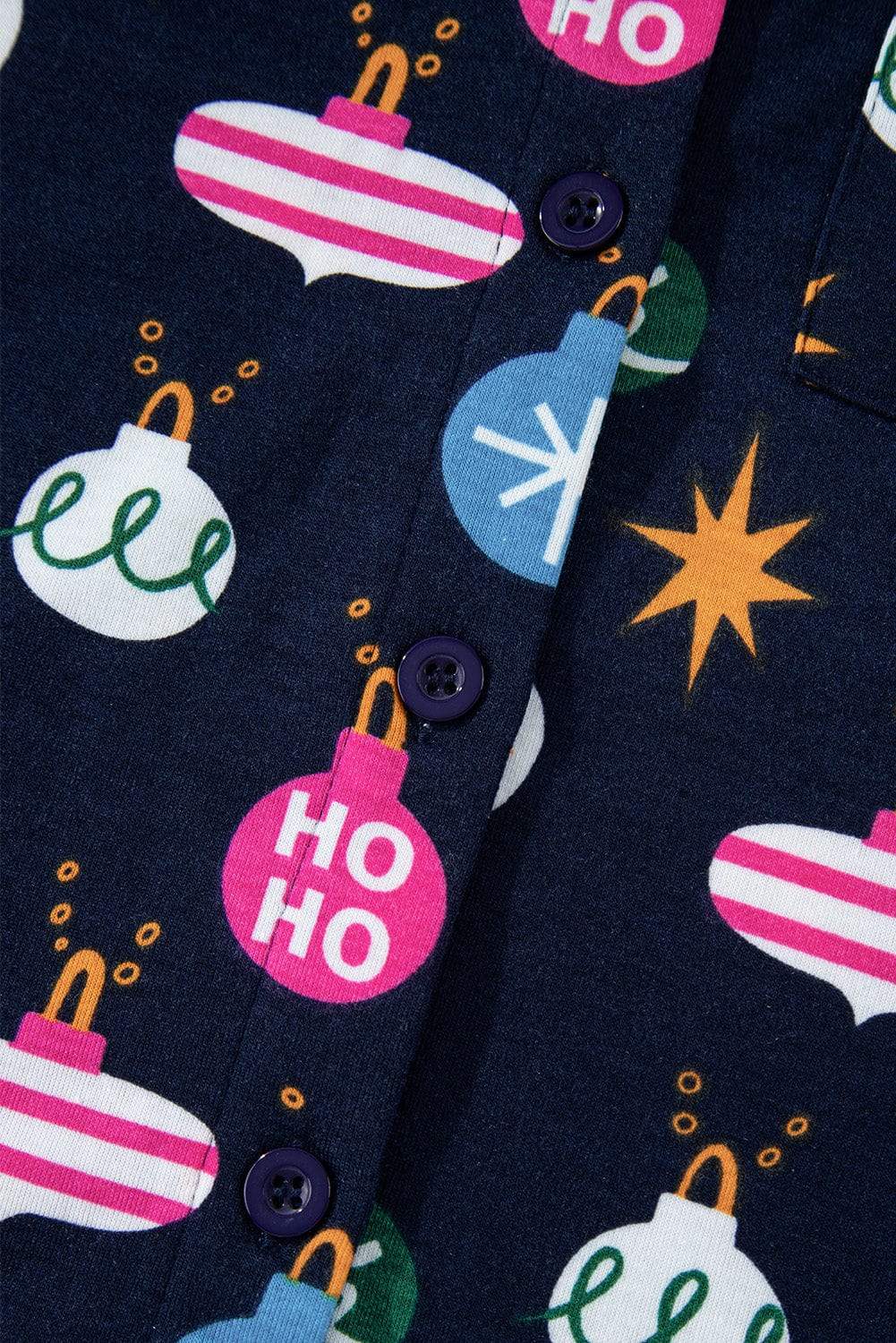 Christmas Lights Print Collared Neck Top and Pants Set - Trendsi - Flyclothing LLC
