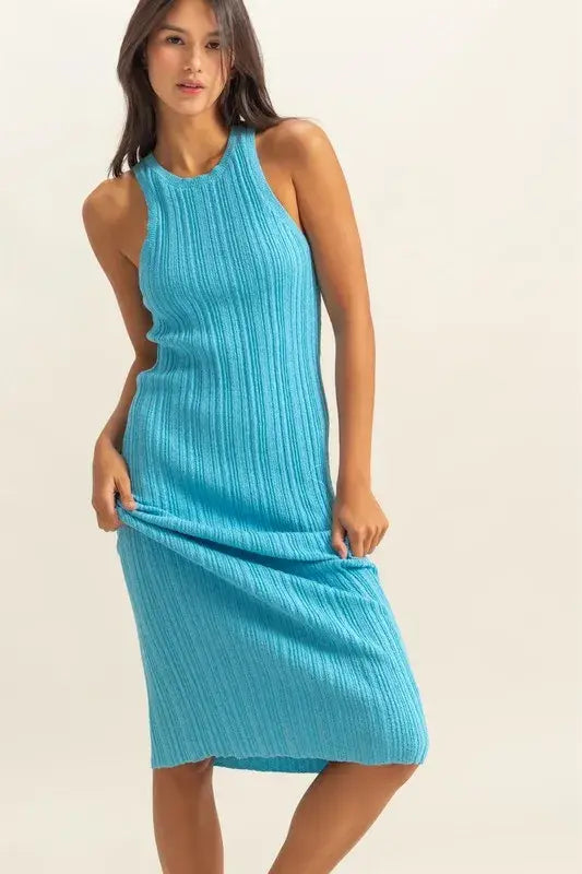 HYFVE Round Neck Bodycon Ribbed Knit Dress - Trendsi - Flyclothing LLC