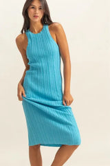 HYFVE Round Neck Bodycon Ribbed Knit Dress - Trendsi - Flyclothing LLC