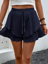 Tied Layered High Waist Shorts - Trendsi - Flyclothing LLC