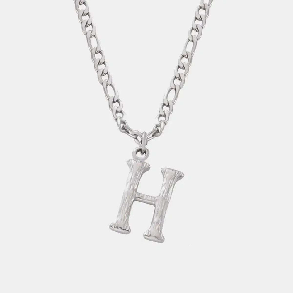 Titanium Steel Letter Pendant Necklace - Trendsi - Flyclothing LLC