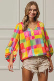 BiBi Multi Block Bubble Pop Ballon Top - Trendsi - Flyclothing LLC