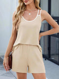 Casual Ribbed Tank Top and Shorts Set - Trendsi - Flyclothing LLC